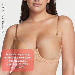 NWT 34B Victoria's Secret Wicked Unlined Smooth & Lace Balconette Bra - Praline